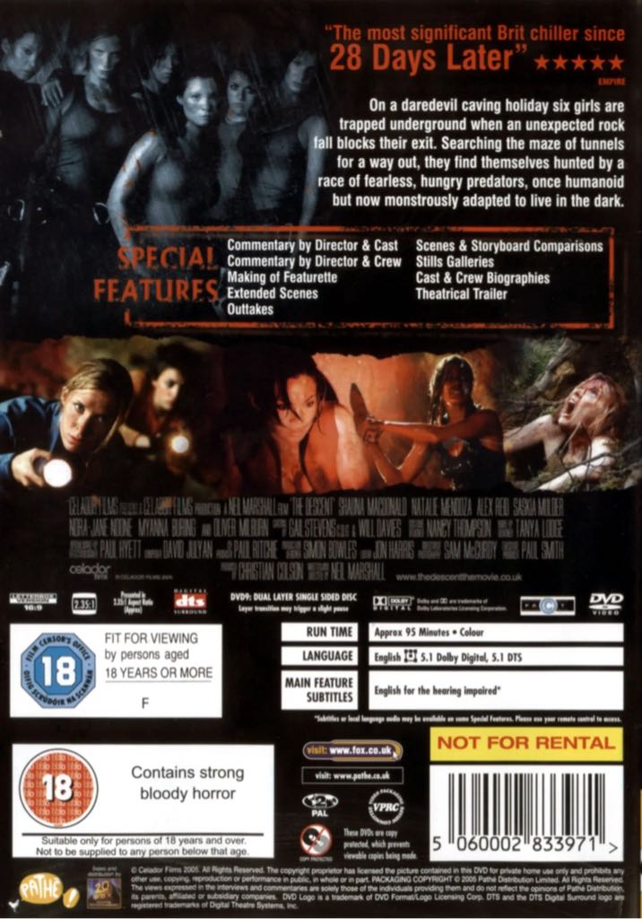 The Descent DVD movie collectible [Barcode 5060002834633] - Main Image 2