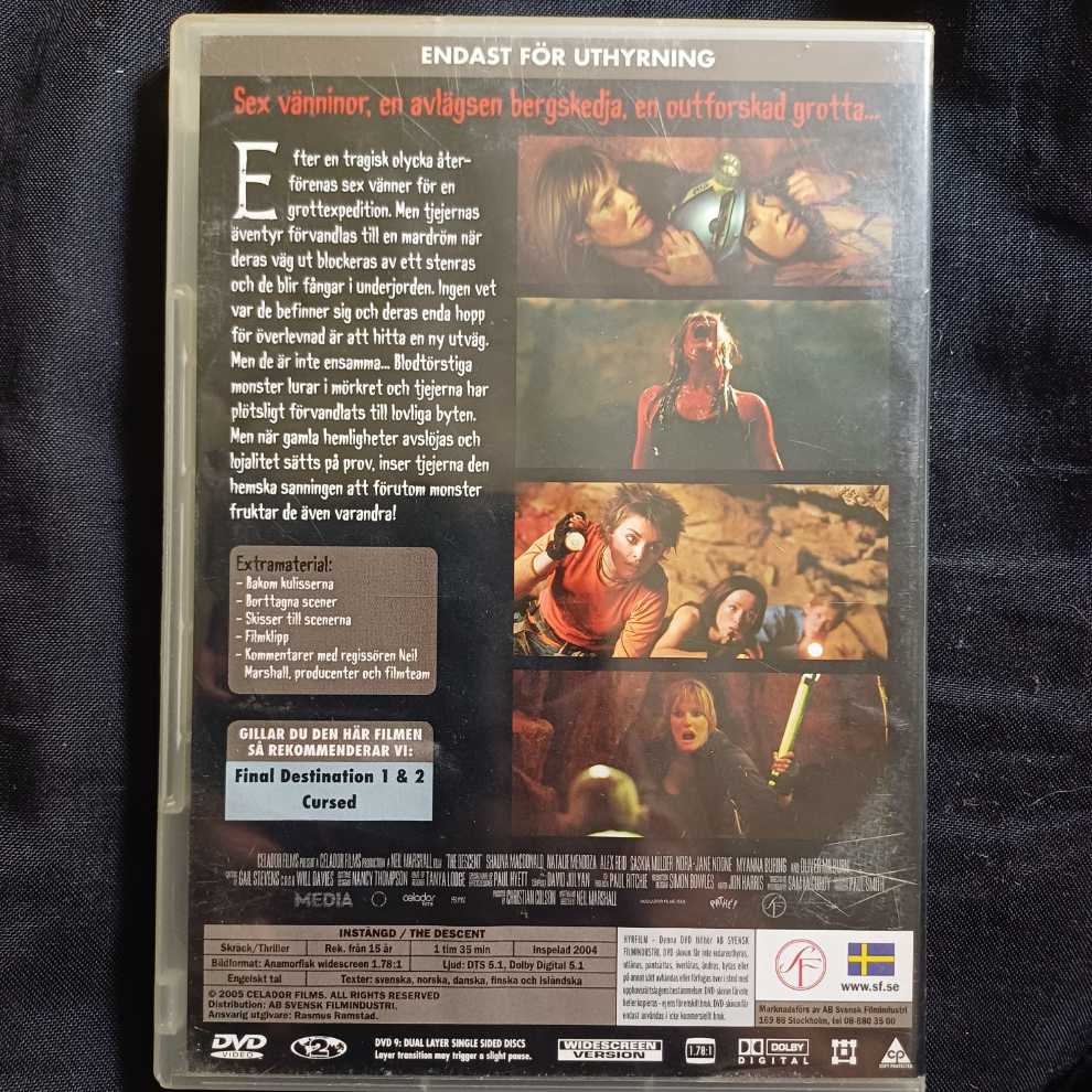 The Descent (dvd) DVD movie collectible [Barcode 7321921094552] - Main Image 2