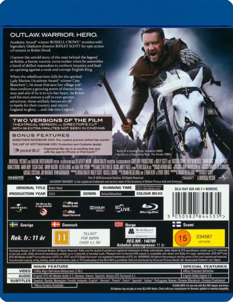 Robin Hood Blu-ray movie collectible [Barcode 5050582764246] - Main Image 2