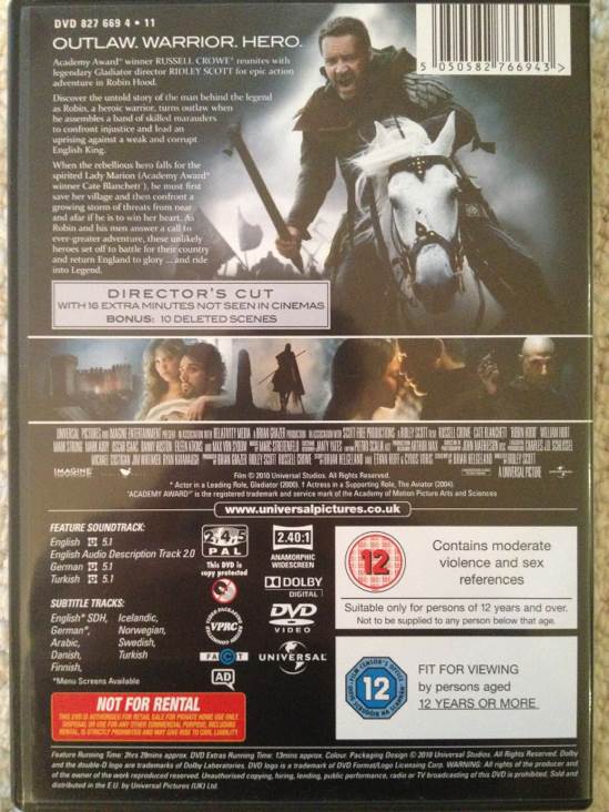 Robin Hood DVD movie collectible [Barcode 5050582766943] - Main Image 2