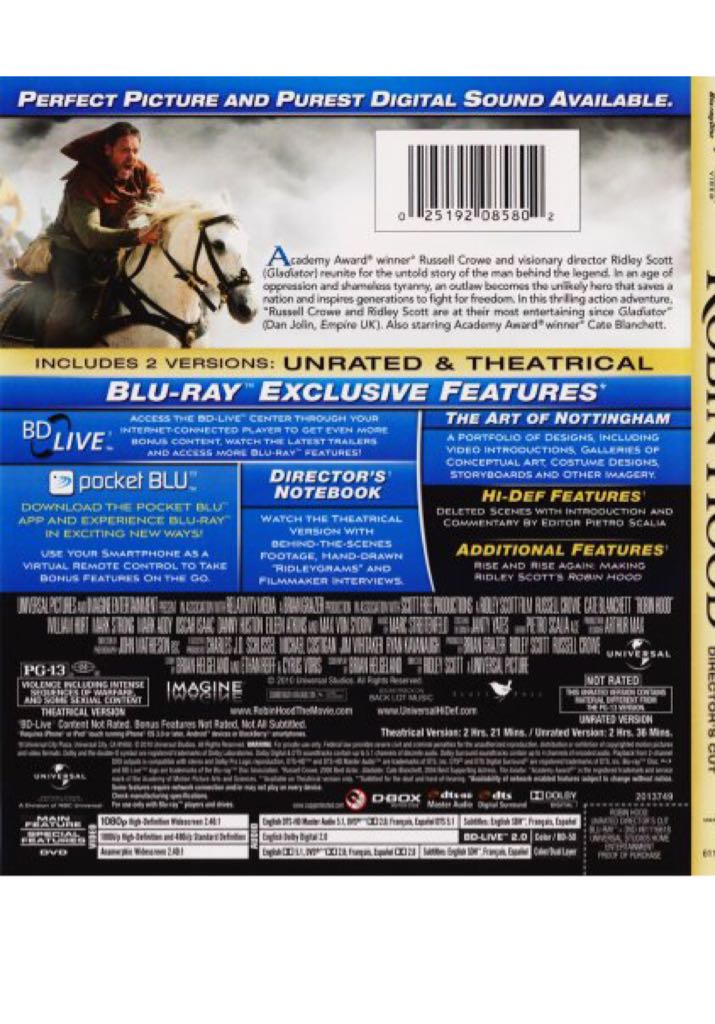 Robin Hood Blu-ray movie collectible - Main Image 2