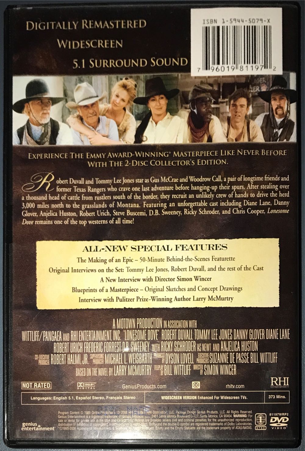 Lonesome Dove DVD movie collectible [Barcode 796019811972] - Main Image 3