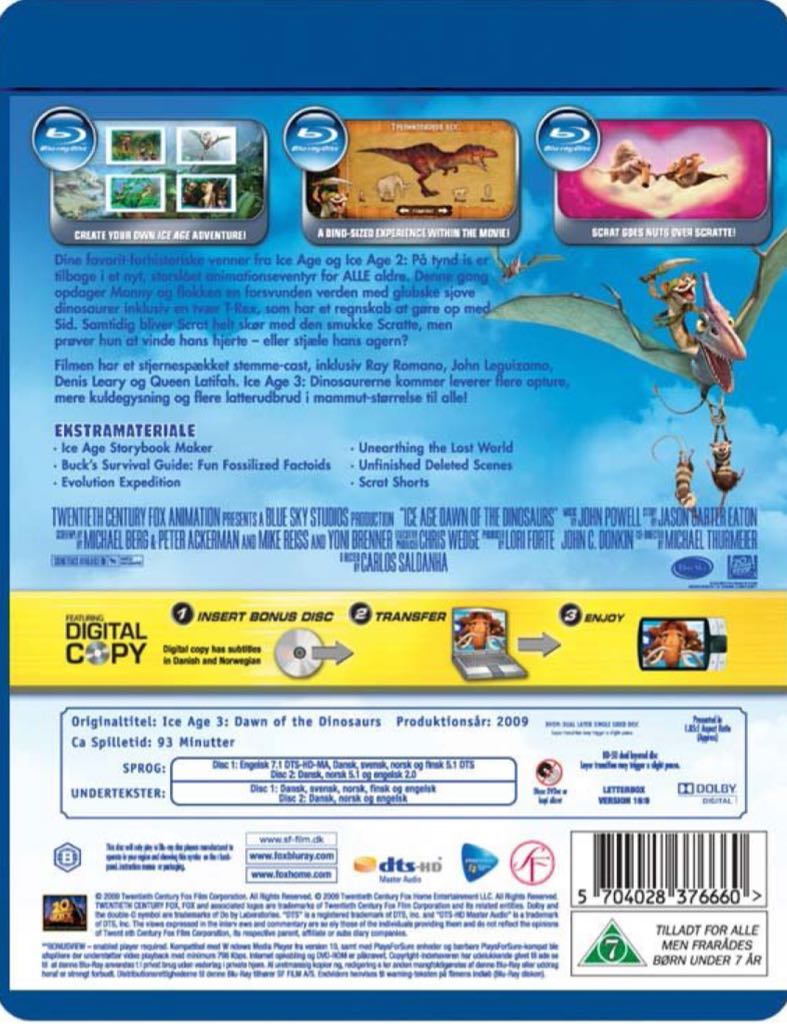 Ice Age 3: Dinosaurerne kommer Blu-ray movie collectible [Barcode 5704028376660] - Main Image 2