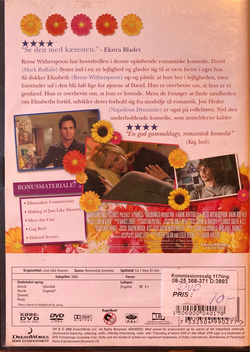 Just Like Heaven DVD movie collectible [Barcode 7332504990277] - Main Image 2