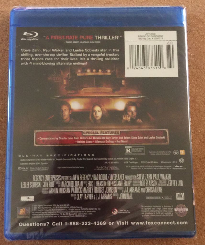Joy Ride Blu-ray movie collectible [Barcode 024543873150] - Main Image 2