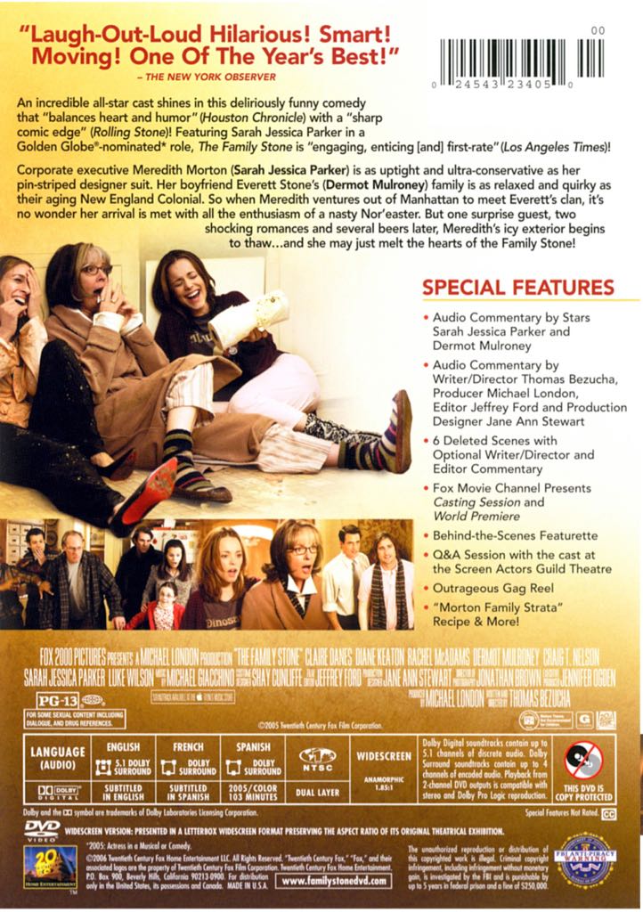 (002) Family Stone, The DVD-R movie collectible [Barcode 024543234036] - Main Image 2