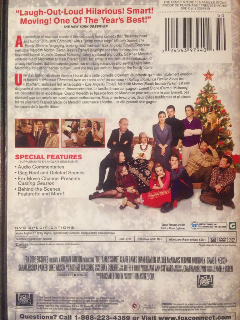 The Family Stone DVD movie collectible [Barcode 024543979401] - Main Image 2