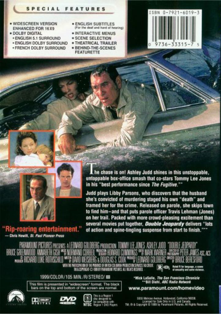 Double Jeopardy VHS movie collectible [Barcode 097363331537] - Main Image 2