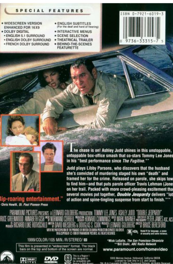 Double Jeopardy DVD movie collectible [Barcode 097363331575] - Main Image 2