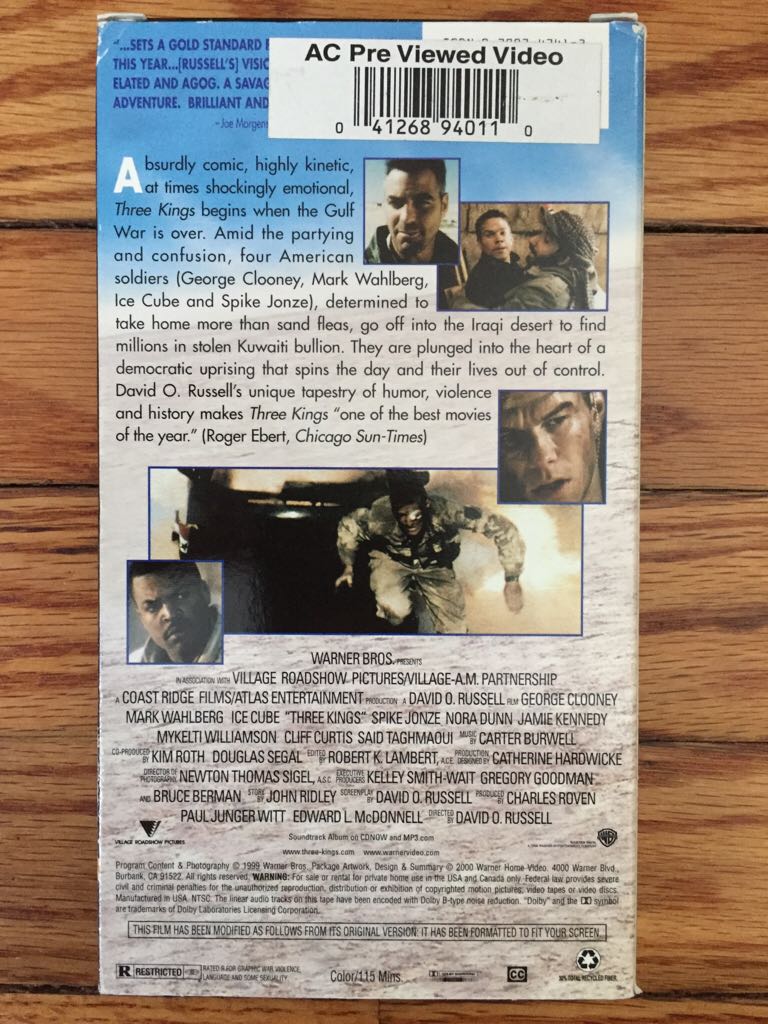 Three Kings VHS movie collectible [Barcode 085391869139] - Main Image 2