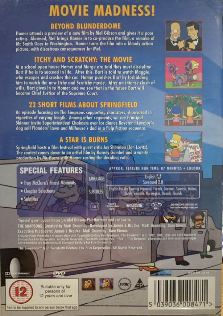 The Simpsons: Film Festival DVD movie collectible [Barcode 5039036008471] - Main Image 2