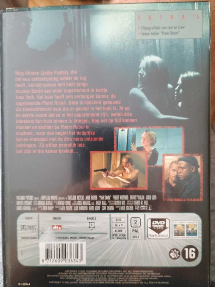 Panic Room DVD movie collectible [Barcode 8712609036343] - Main Image 2