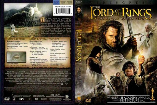 The Lord of the Rings 3: Return of the King DVD movie collectible [Barcode 794043692925] - Main Image 2