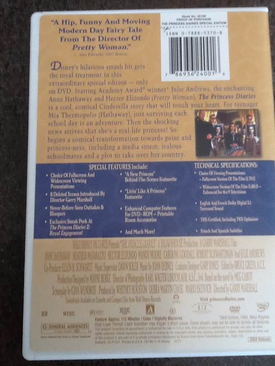 The Princess Diaries DVD movie collectible [Barcode 786936240016] - Main Image 2