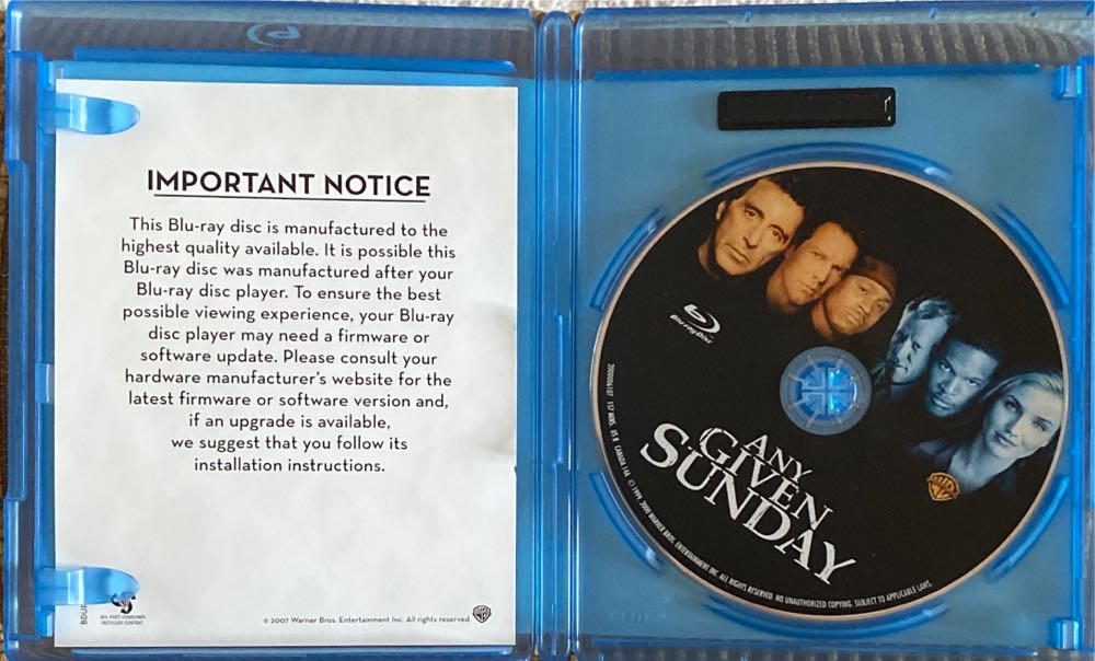 Any Given Sunday Blu-ray movie collectible [Barcode 883929035175] - Main Image 3