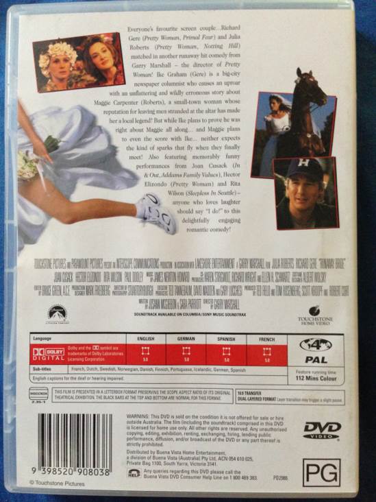 Runaway Bride DVD movie collectible [Barcode 9398520908038] - Main Image 2