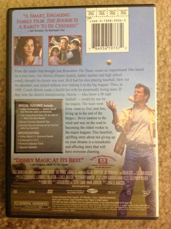 The Rookie DVD movie collectible [Barcode 786936197372] - Main Image 2