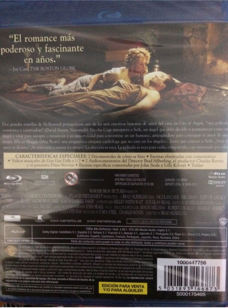 City of Angels - 1998 Digital Copy movie collectible [Barcode 5051893166873] - Main Image 2