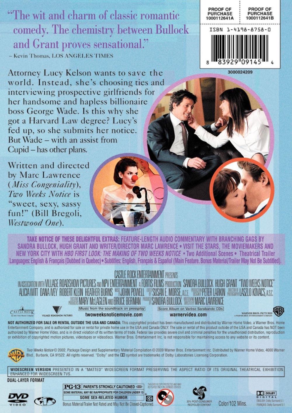 Two Weeks Notice Fandango at Home movie collectible [Barcode 7321931234184] - Main Image 2