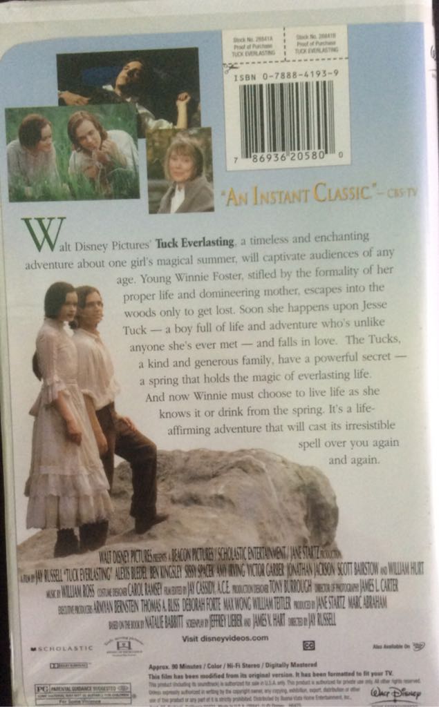 Tuck Everlasting DVD movie collectible [Barcode 786936205800] - Main Image 2