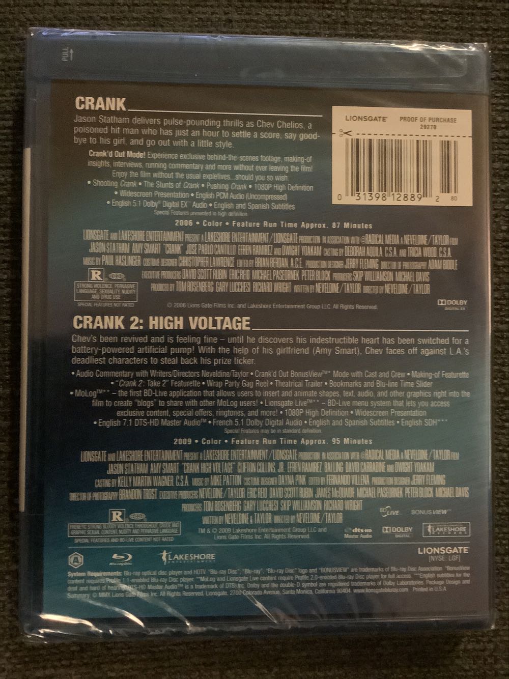 Crank 2: High Voltage Blu-ray movie collectible [Barcode 0031398112693] - Main Image 2