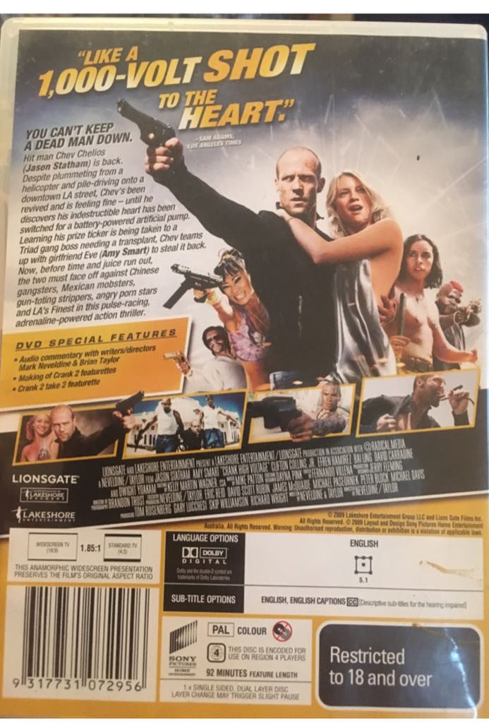 Crank 2: High Voltage DVD movie collectible [Barcode 9317731072956] - Main Image 2