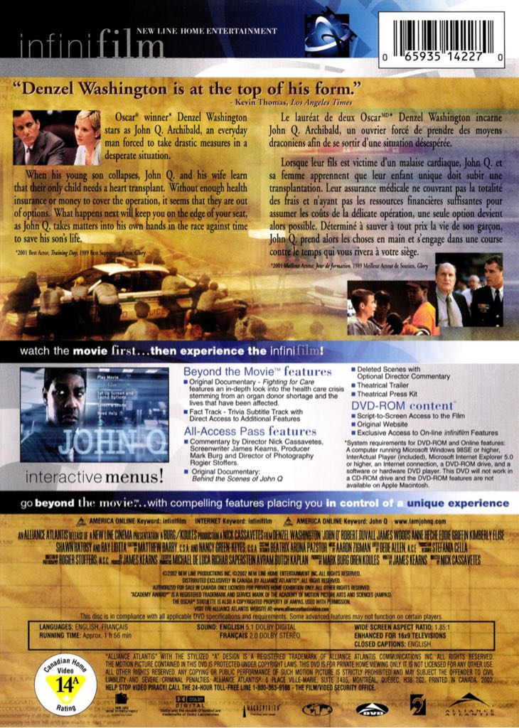 John Q. DVD movie collectible [Barcode 065935142270] - Main Image 2
