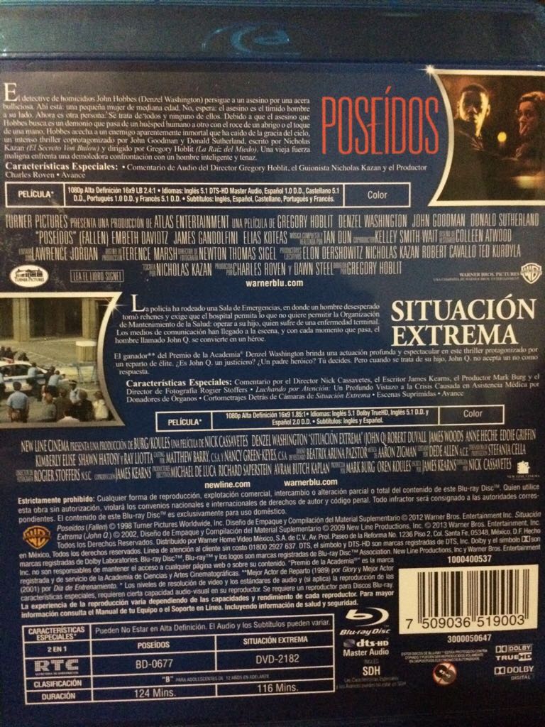 John Q Blu-ray movie collectible [Barcode 065935825548] - Main Image 2