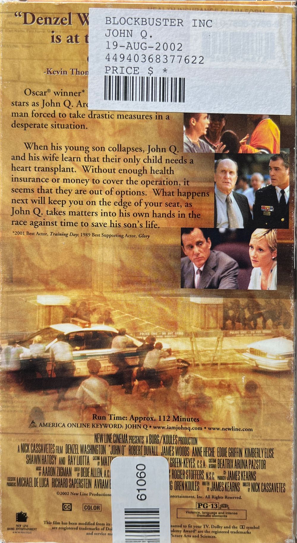 John Q. VHS movie collectible [Barcode 794043546730] - Main Image 2