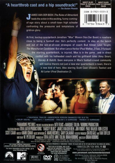 Varsity Blues Blu-ray movie collectible [Barcode 883929301416] - Main Image 2