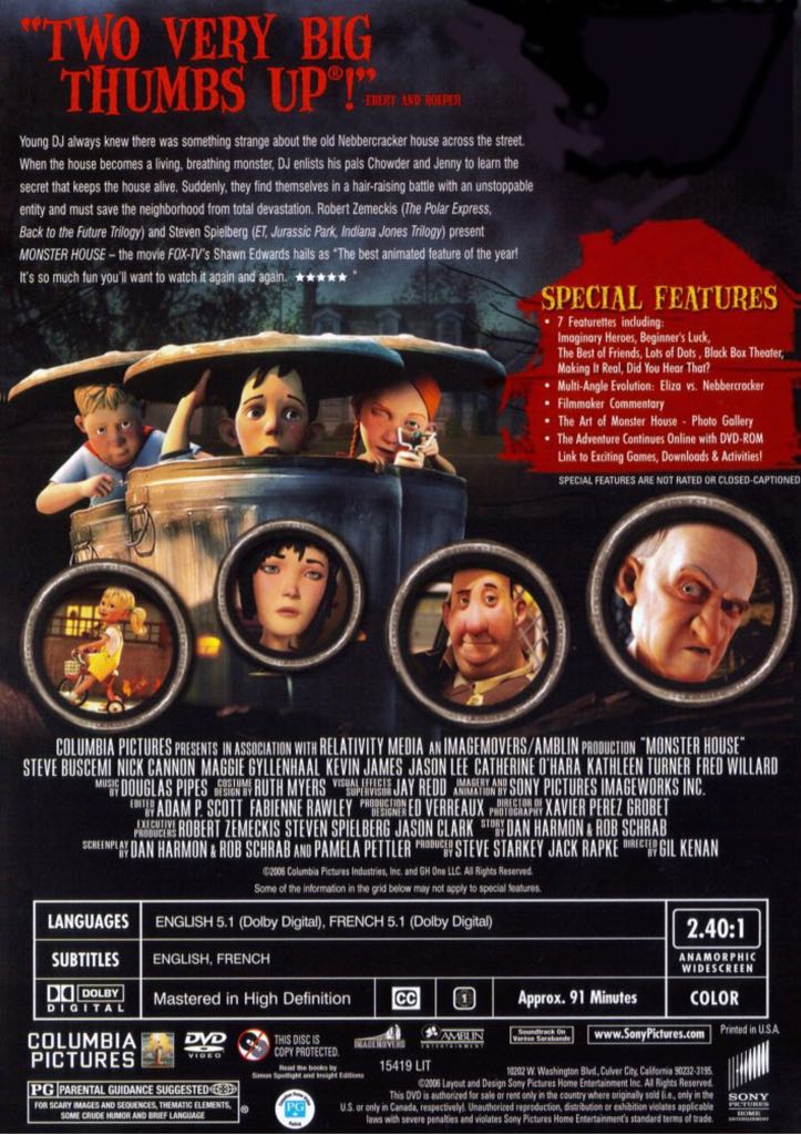 Monster House DVD movie collectible [Barcode 5050630921638] - Main Image 2