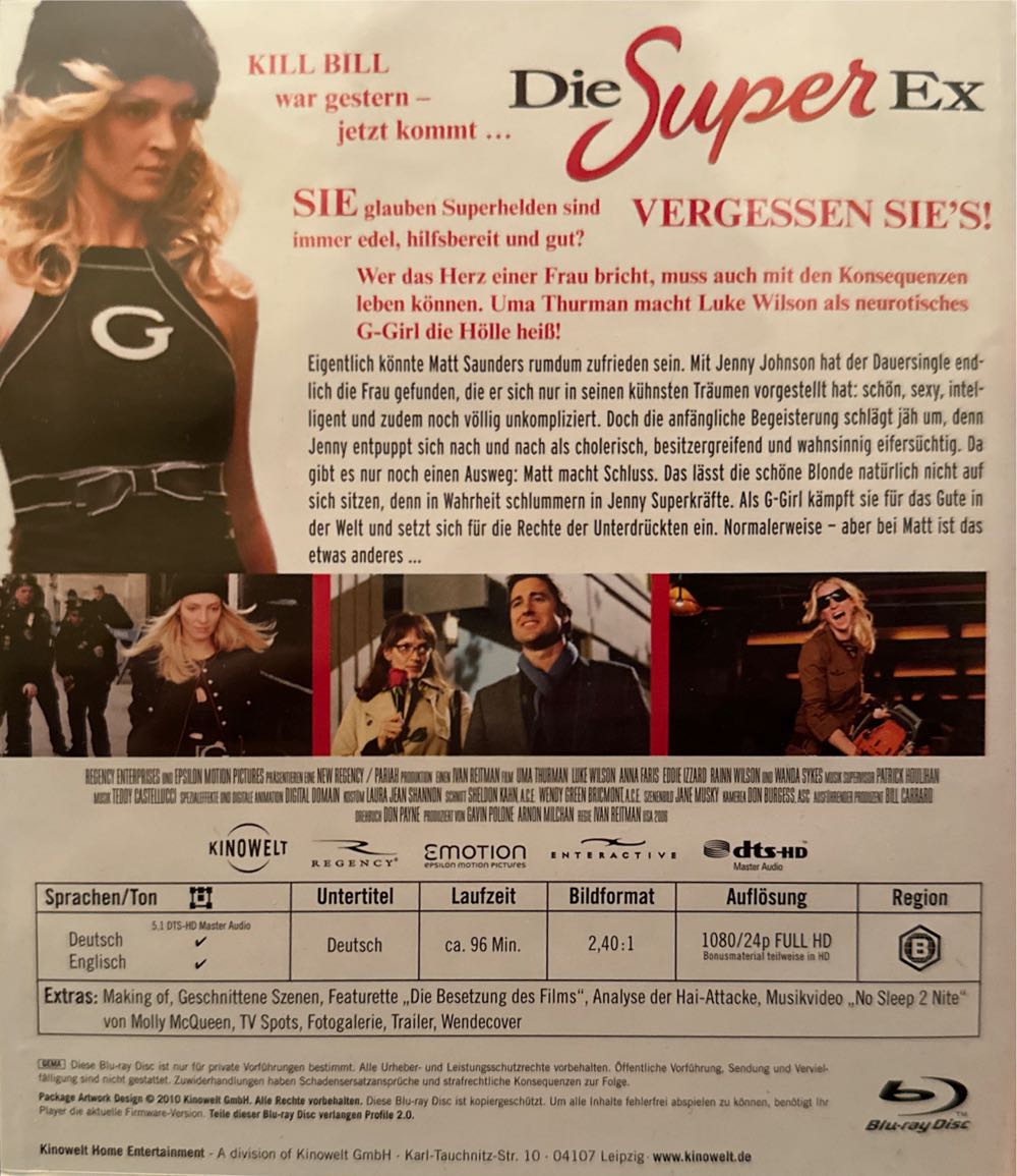My Super Ex-Girlfriend Blu-ray movie collectible [Barcode 4006680054650] - Main Image 2