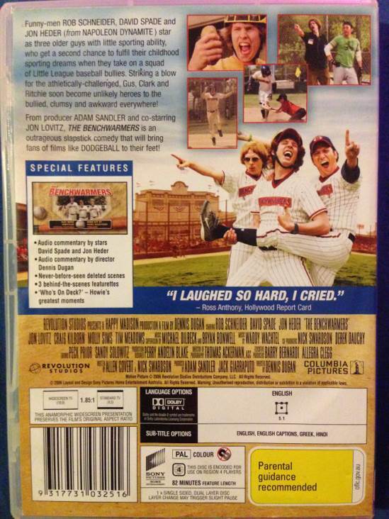 The Benchwarmers (2006) DVD DVD movie collectible [Barcode 9317731032516] - Main Image 2