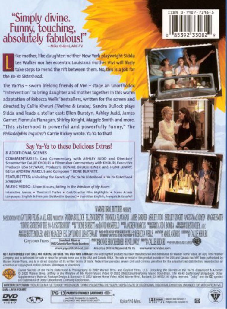 Divine Secrets of the Ya-Ya Sisterhood DVD movie collectible [Barcode 7321900233088] - Main Image 2