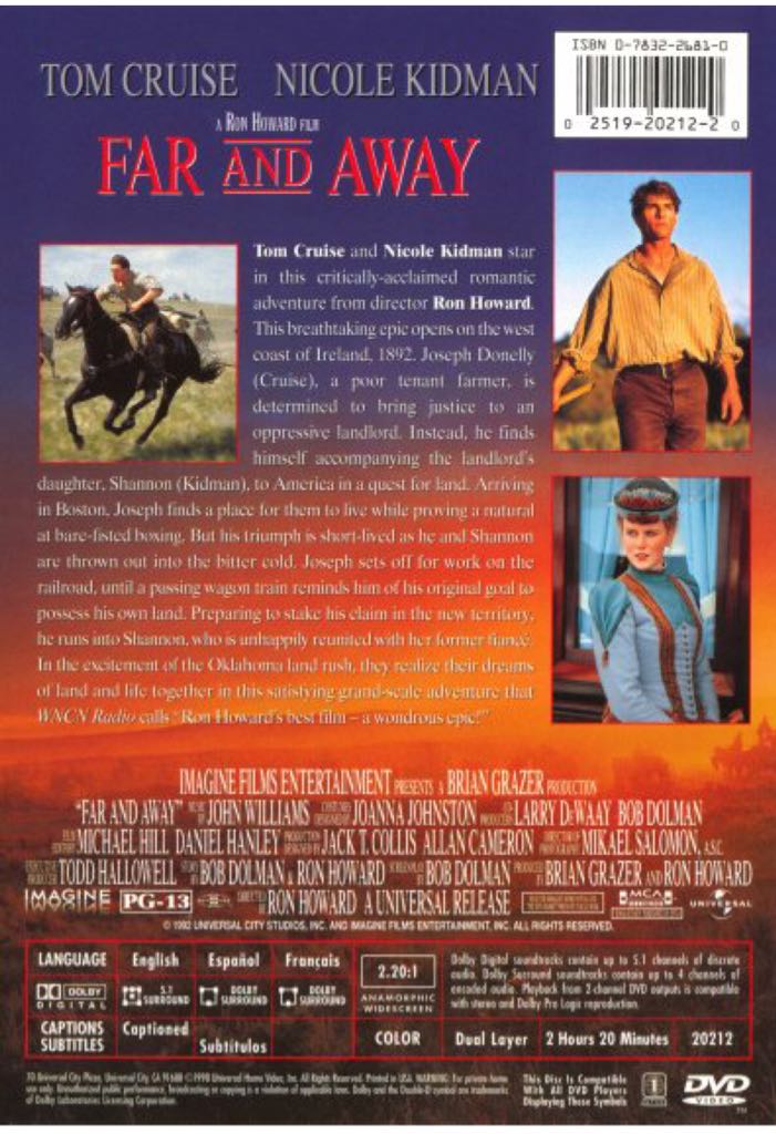 Far and Away DVD movie collectible [Barcode 025192081880] - Main Image 2