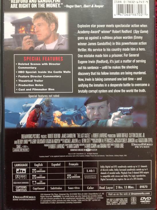 The Last Castle DVD movie collectible [Barcode 667068987027] - Main Image 2