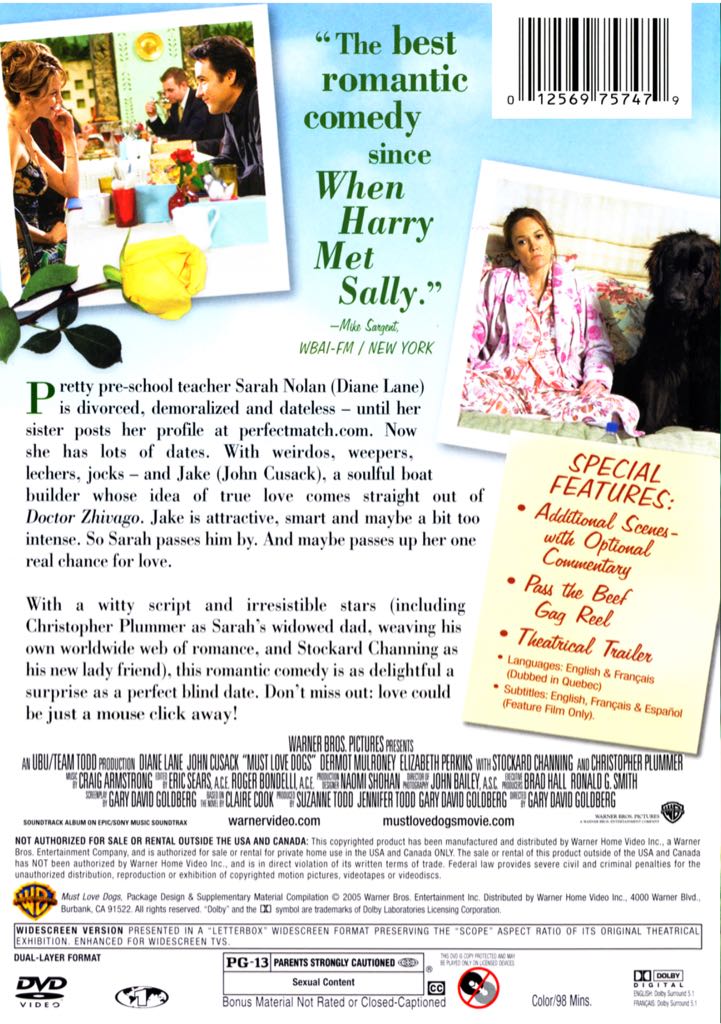 Must Love Dogs Fandango at Home movie collectible [Barcode 012569762954] - Main Image 2