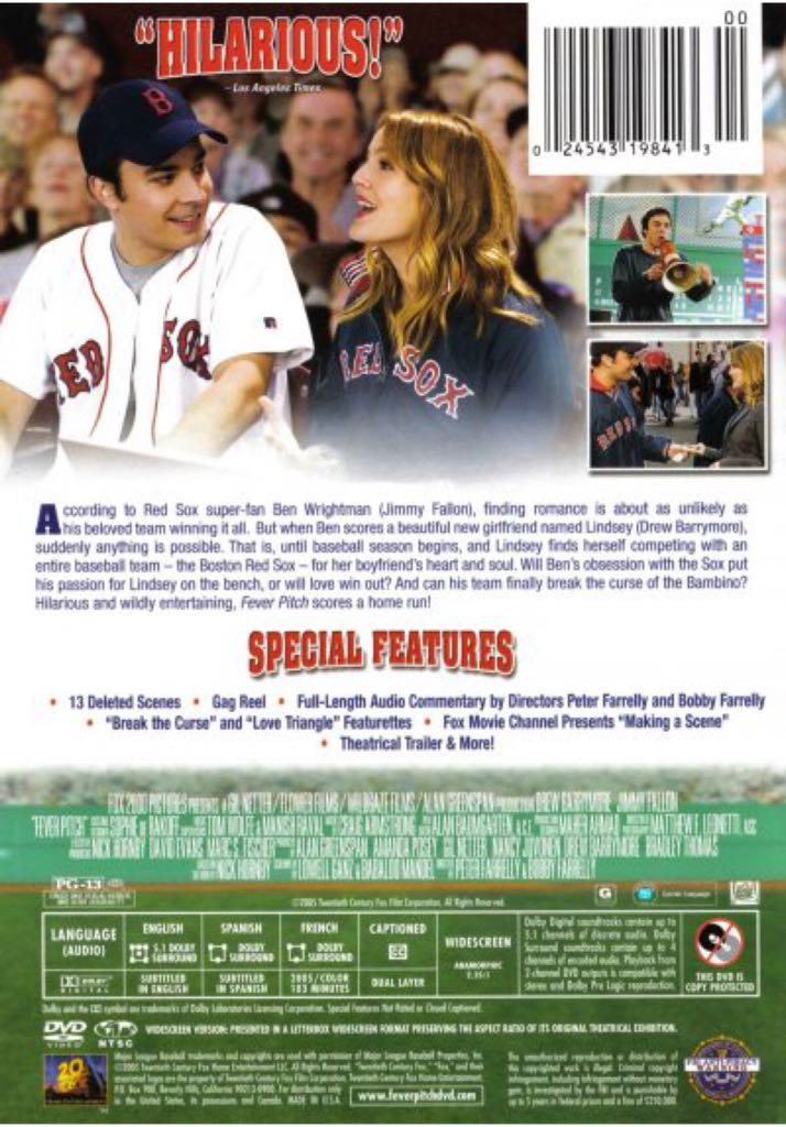 Fever Pitch DVD movie collectible [Barcode 024543211495] - Main Image 2