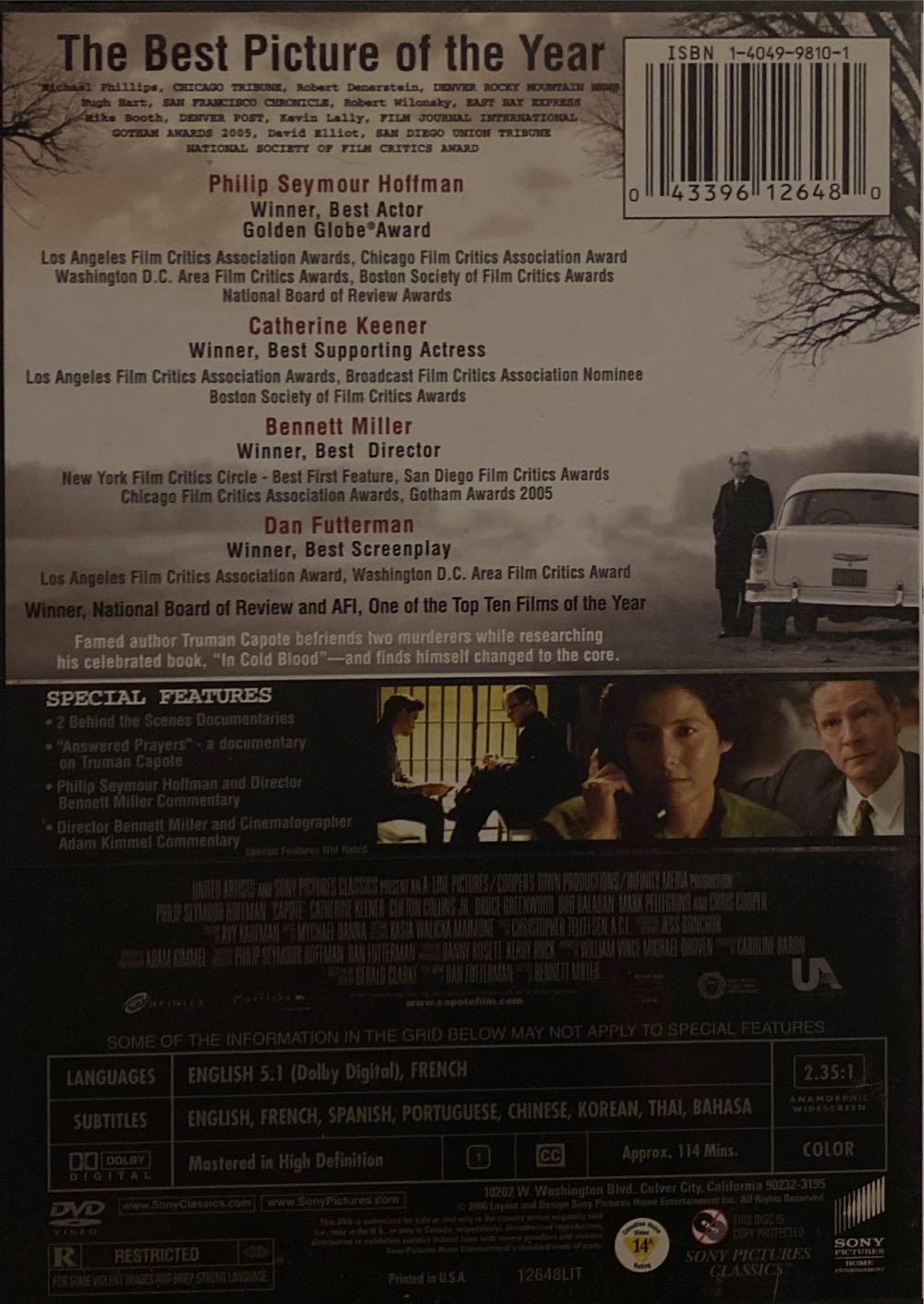 Capote DVD movie collectible [Barcode 011575126484] - Main Image 2