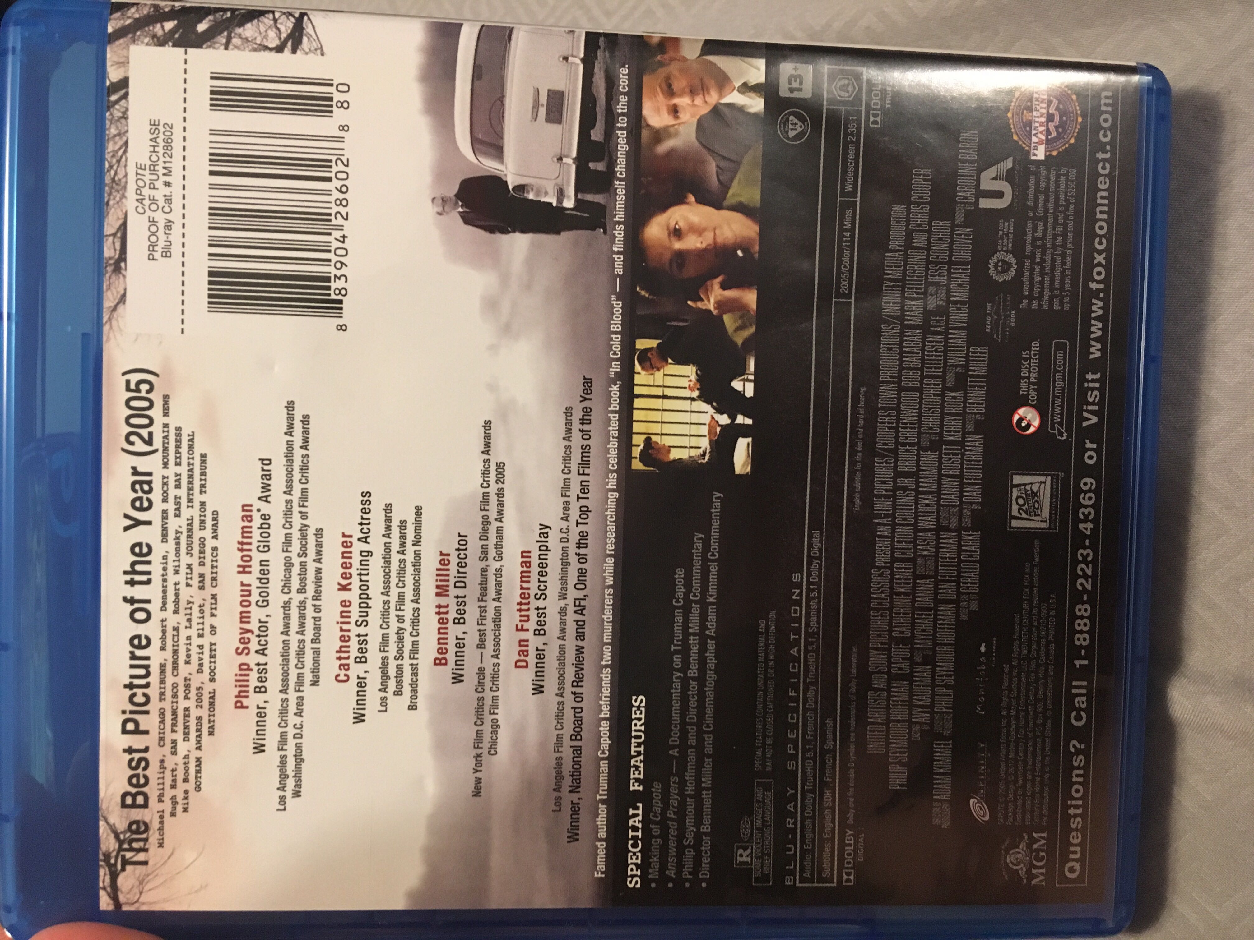 Capote Blu-ray movie collectible [Barcode 883904286028] - Main Image 2