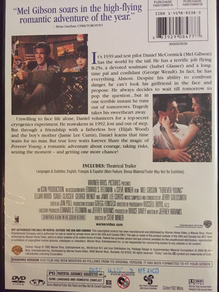 Forever Young DVD movie collectible [Barcode 883929084777] - Main Image 2