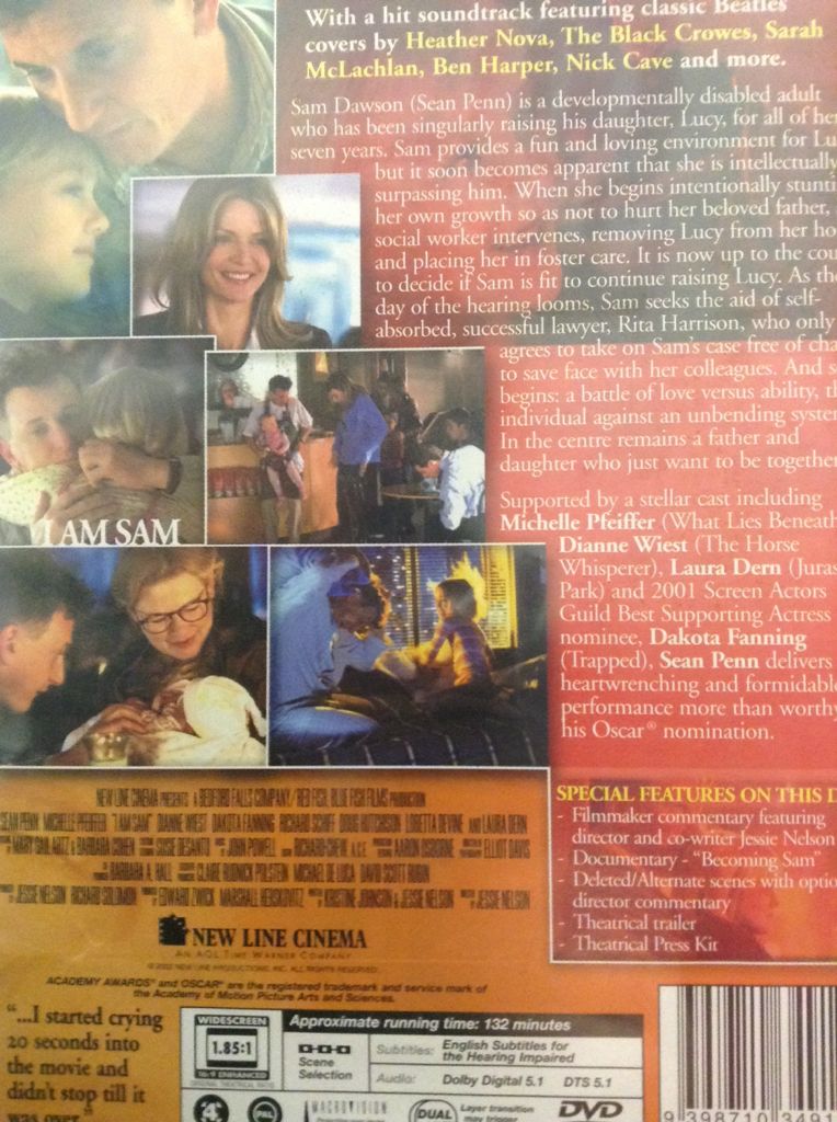 I Am Sam DVD movie collectible [Barcode 9398710349191] - Main Image 2