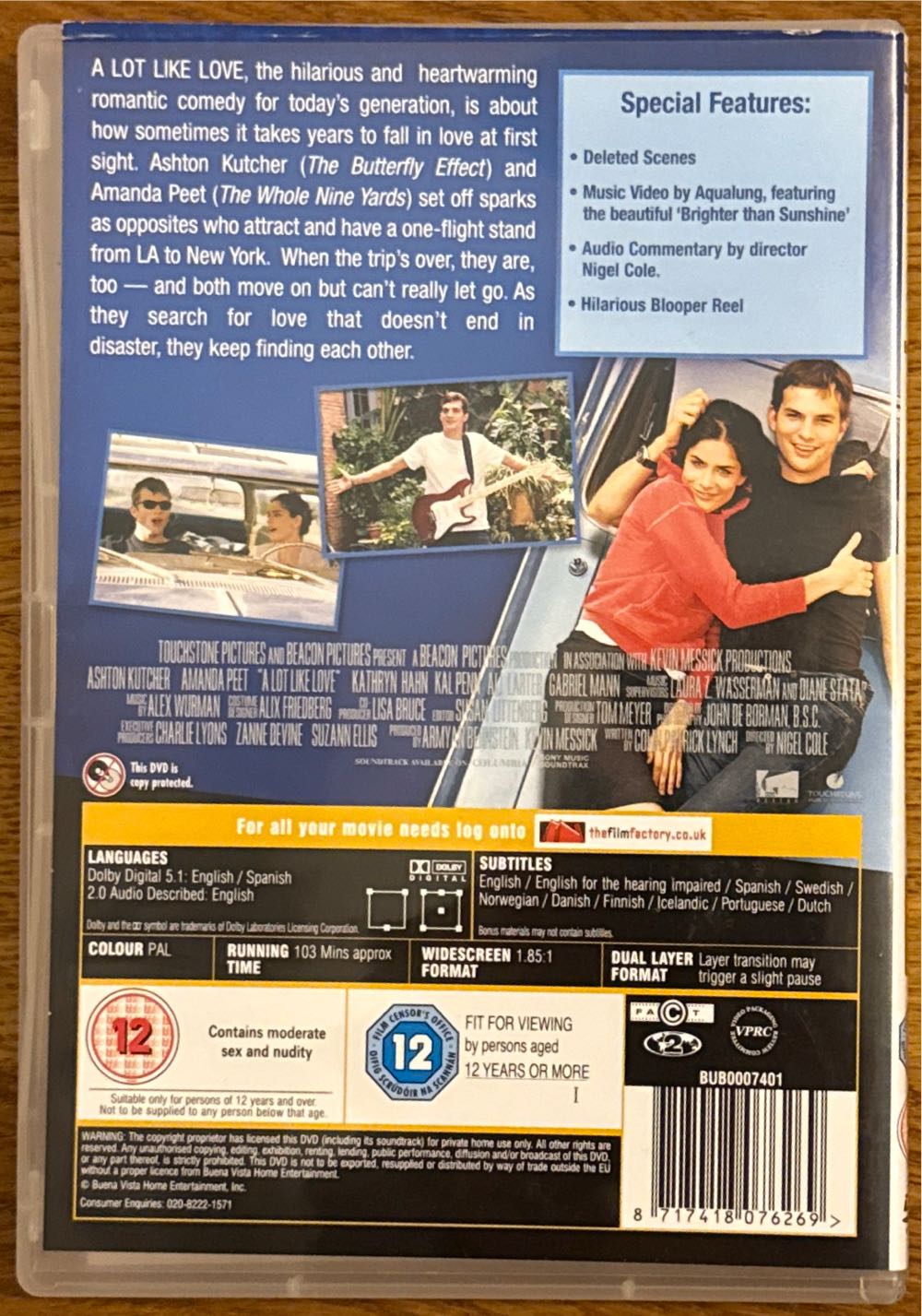 A Lot Like Love DVD movie collectible [Barcode 8717418076269] - Main Image 2