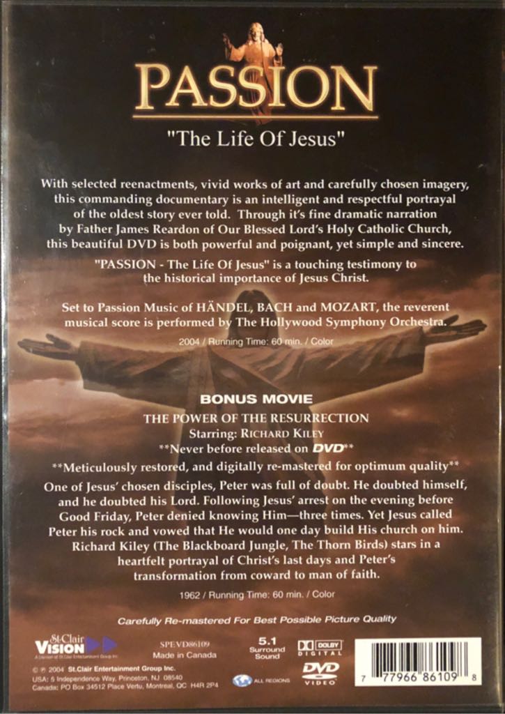 Passion: The Life of Jesus DVD movie collectible [Barcode 777966861098] - Main Image 2