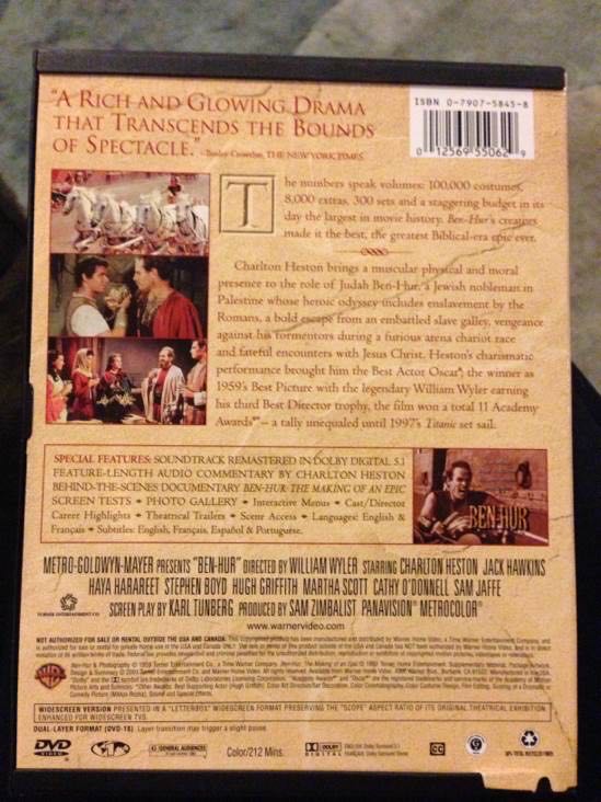Ben-Hur (In Snap Case) DVD movie collectible [Barcode 012569550629] - Main Image 2