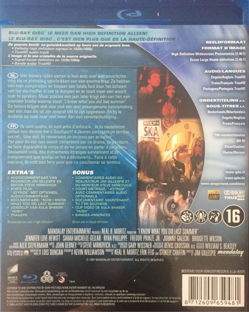 I Know What You Did Last Summer Blu-ray movie collectible [Barcode 8712609659481] - Main Image 2