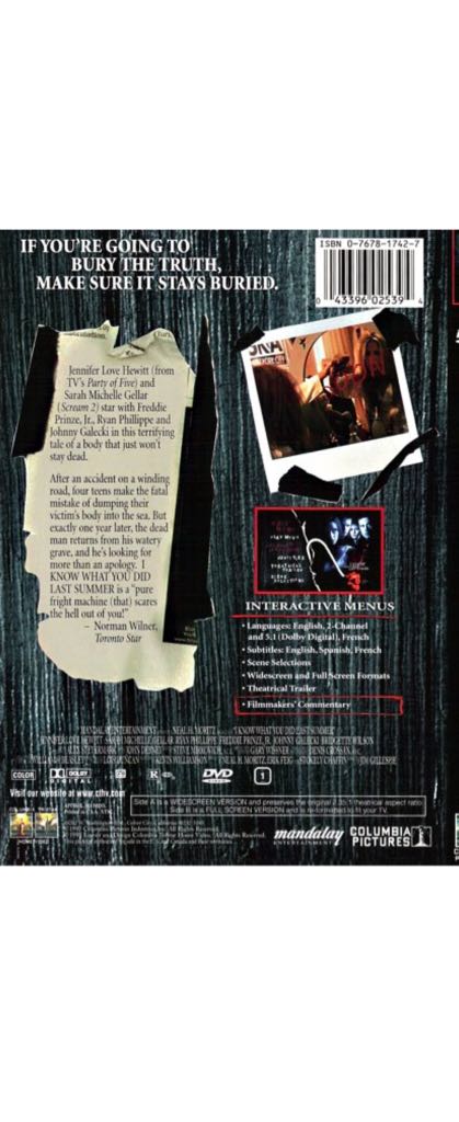 I Know What You Did Last Summer VHS movie collectible - Main Image 2