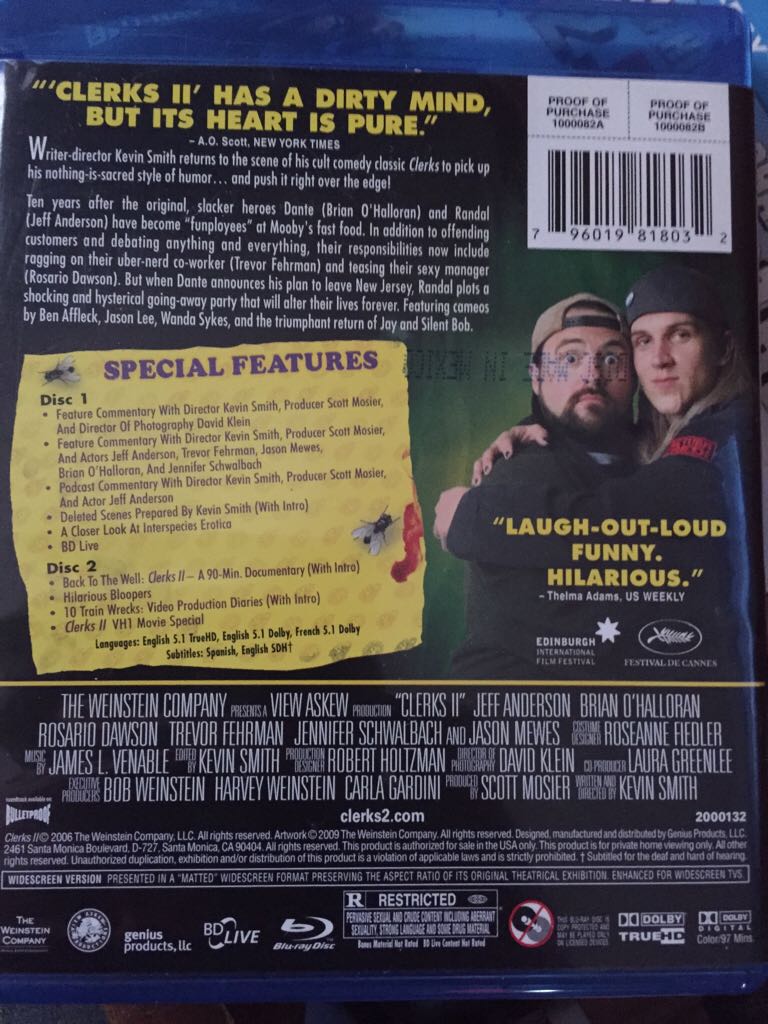Clerks II Blu-ray movie collectible [Barcode 796019818032] - Main Image 2