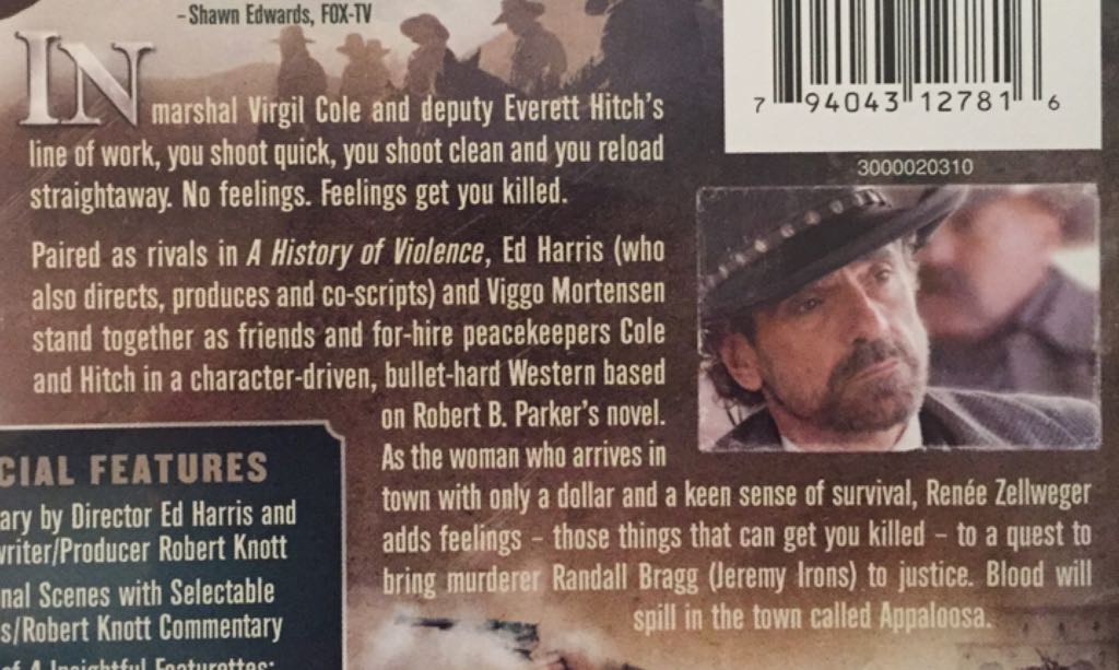 Appaloosa DVD movie collectible [Barcode 794043127816] - Main Image 2