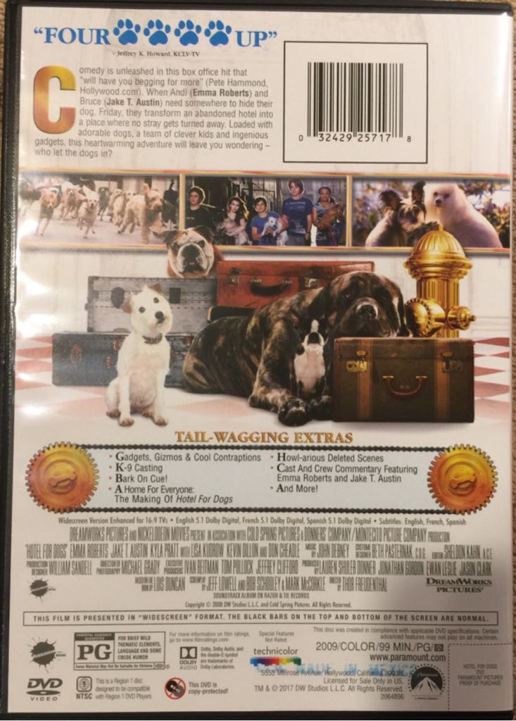 Hotel for Dogs DVD movie collectible [Barcode 032429257178] - Main Image 2